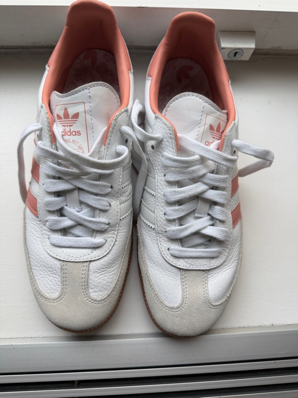 adidas Women’s White & Coral Classic Sneakers